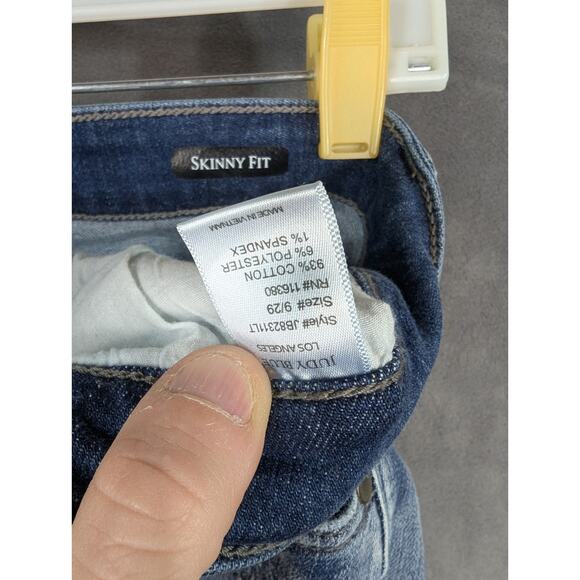 Judy Blue Jeans Womens 9/29 Blue Skinny Fit Stretch Distressed Denim - Picture 10 of 13